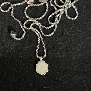 Kendra Scott white glimmer stone adjustable sterling silver necklace